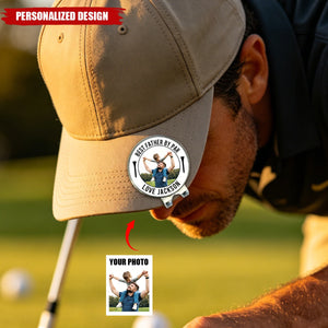 Personalized Family Photo Golf Ball Marker Hat Clip - Father’s Day Gift for Golf‑Loving