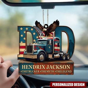 Personalized Trucker Car Hanging Ornament – Gift For Truck Drivers