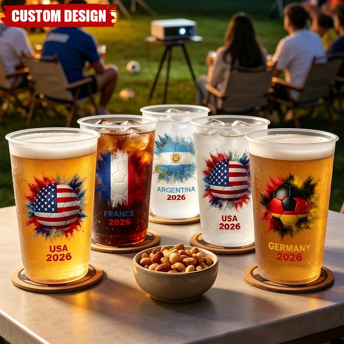 Personalized Soccer Cups - Custom Country Flags