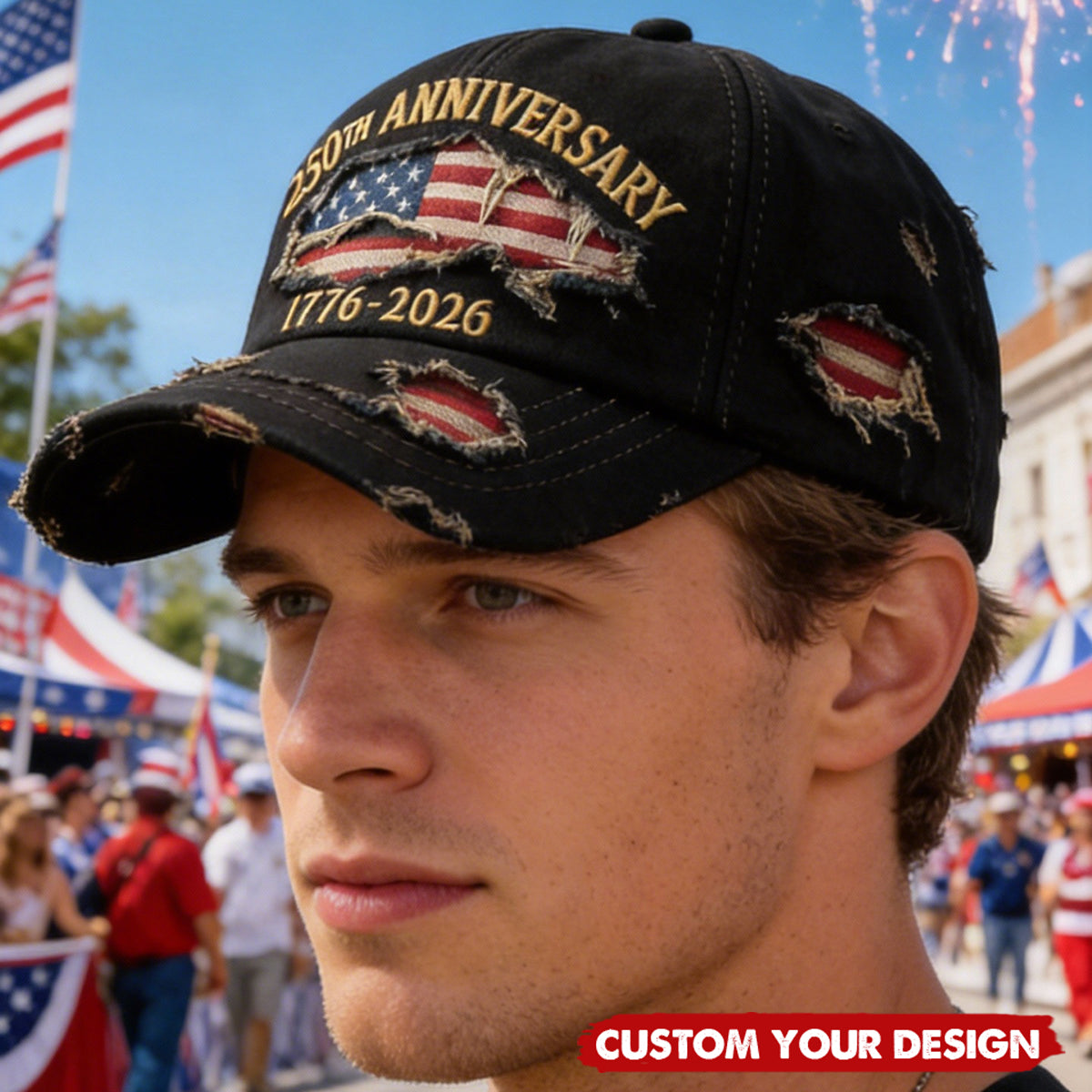 USA 1776 - 2026 Anniversary Baseball Hat, 250th Freedom Cap