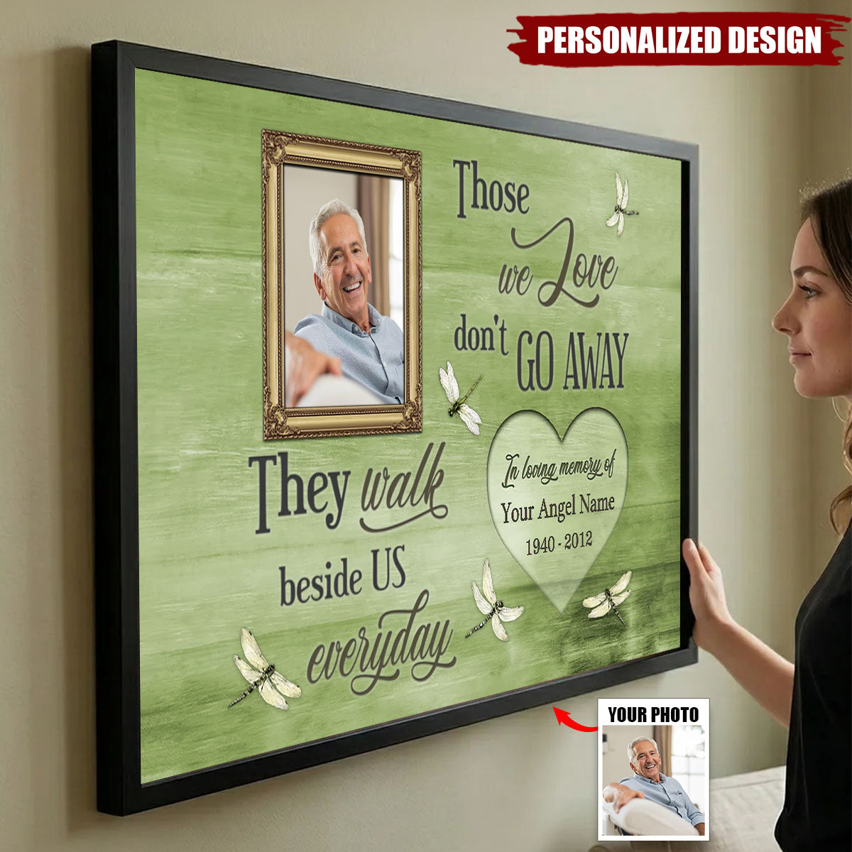 Heaven in Our Home Personalized Poster - Custom Photo & Name Memorial Gift