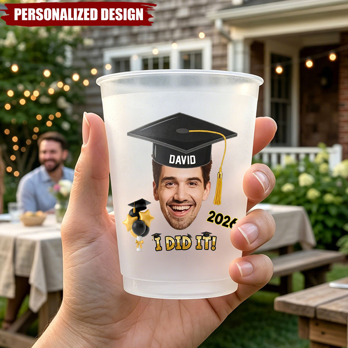 Custom Face Graduation Party Cups - Unique Gift For Grads