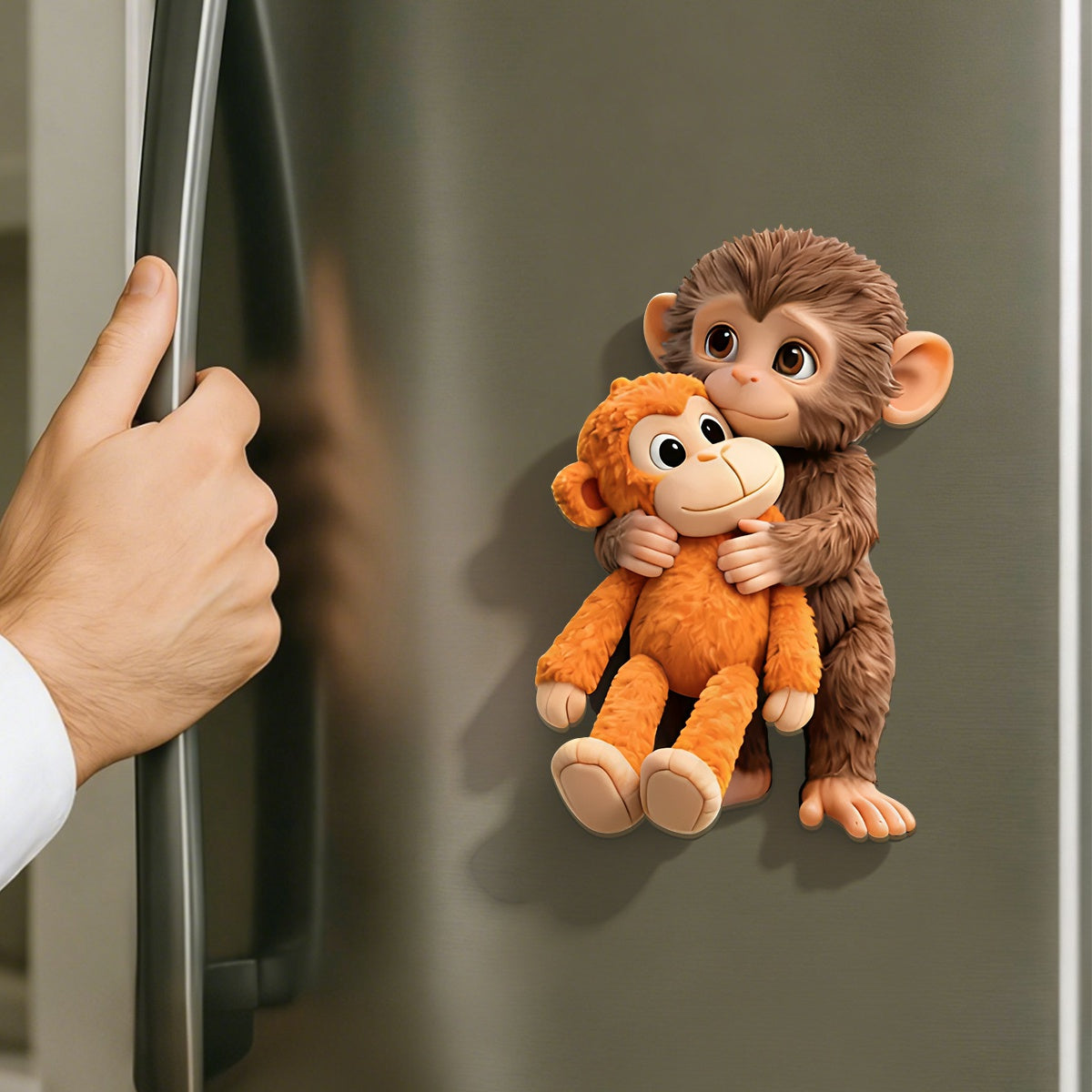 Cute Hugging Monkey Acrylic Fridge Magnet