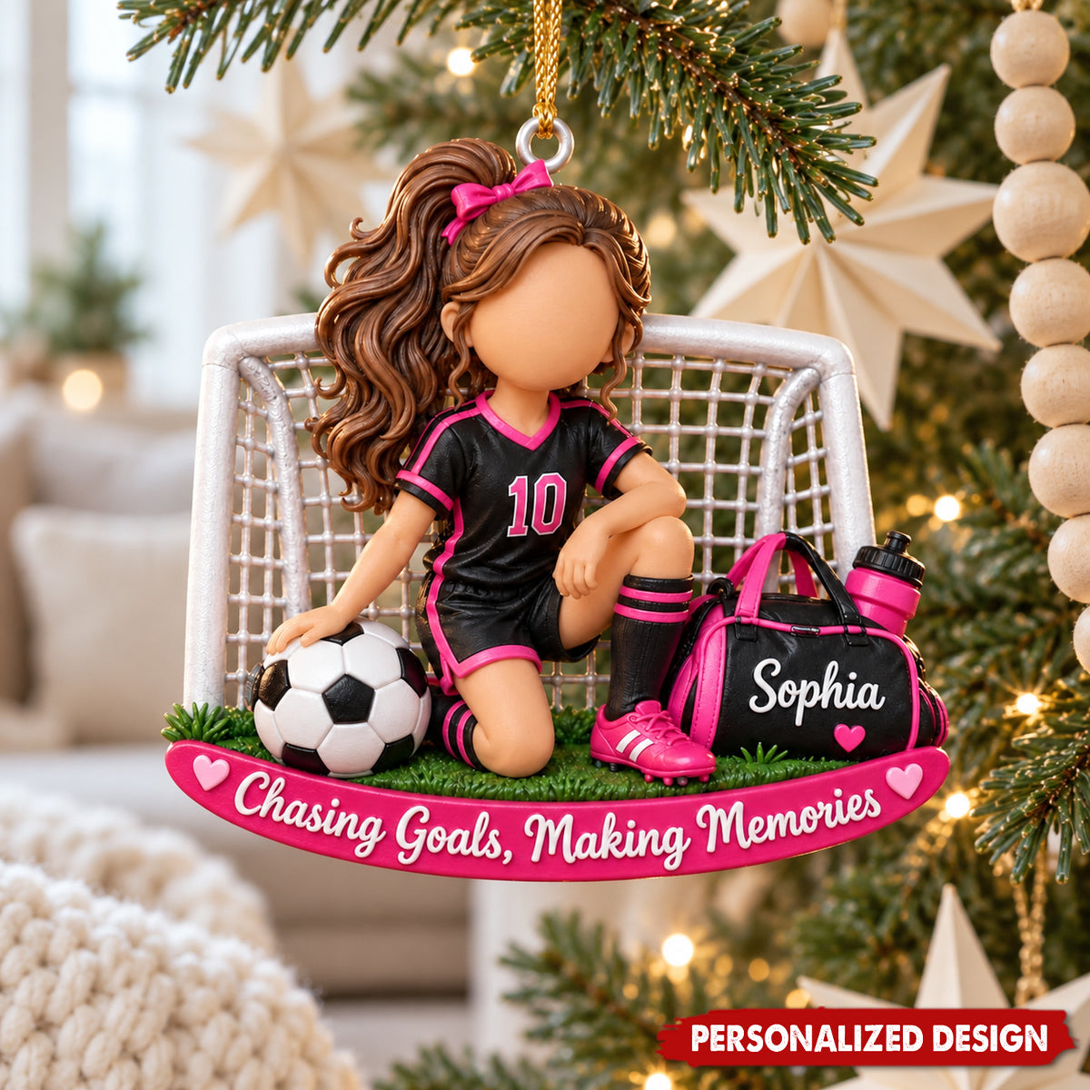 Chasing Goals Making Memories - Custom Soccer Acrylic Hanging Ornament, Gift for Soccer Athlete