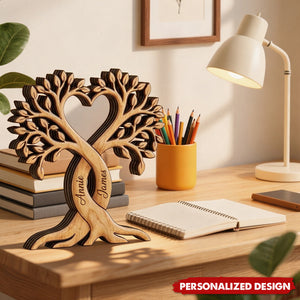 Personalized Couple Names Infinity Heart Tree of Life Wooden Decor -Couple Anniversary Gift