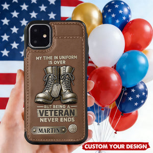 Proud Veteran-Personalized Veteran Leather Wallet Phone Case