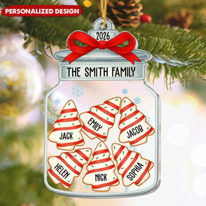 Personalized Family Name Christmas Cookie Jar Acrylic Ornament