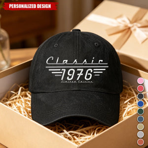 Personalized Classic Limited Edition Custom Birth Year Baseball Cap - Gift for Men Women