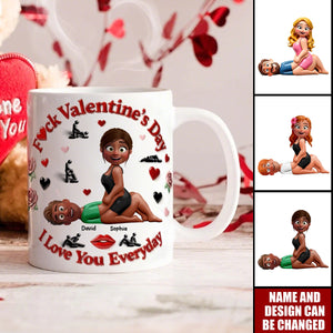 Personalized Couple Cartoon Mug – Funny Valentine’s Day Gift with Custom Names
