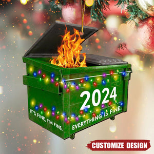 Dumpster on Fire Ornament, 2024 New Release Funny Christmas  Ornament,, Xmas Gag Gift