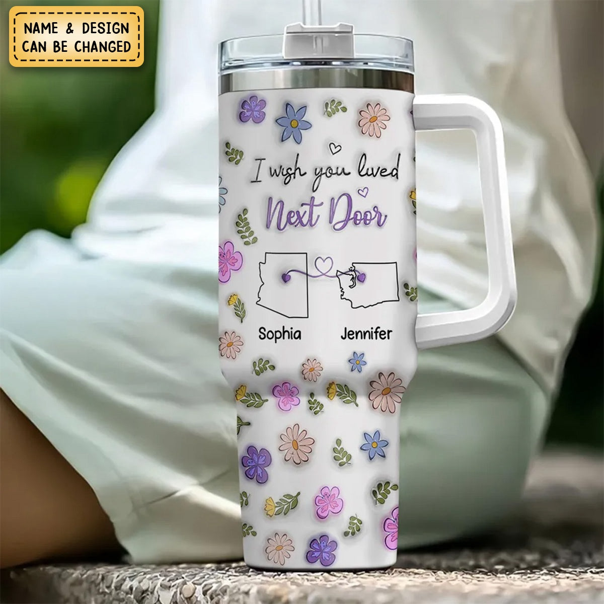 I Wish We Lived Closer - Personalized Custom 3D Inflated Effect Printed 40 Oz Tumbler