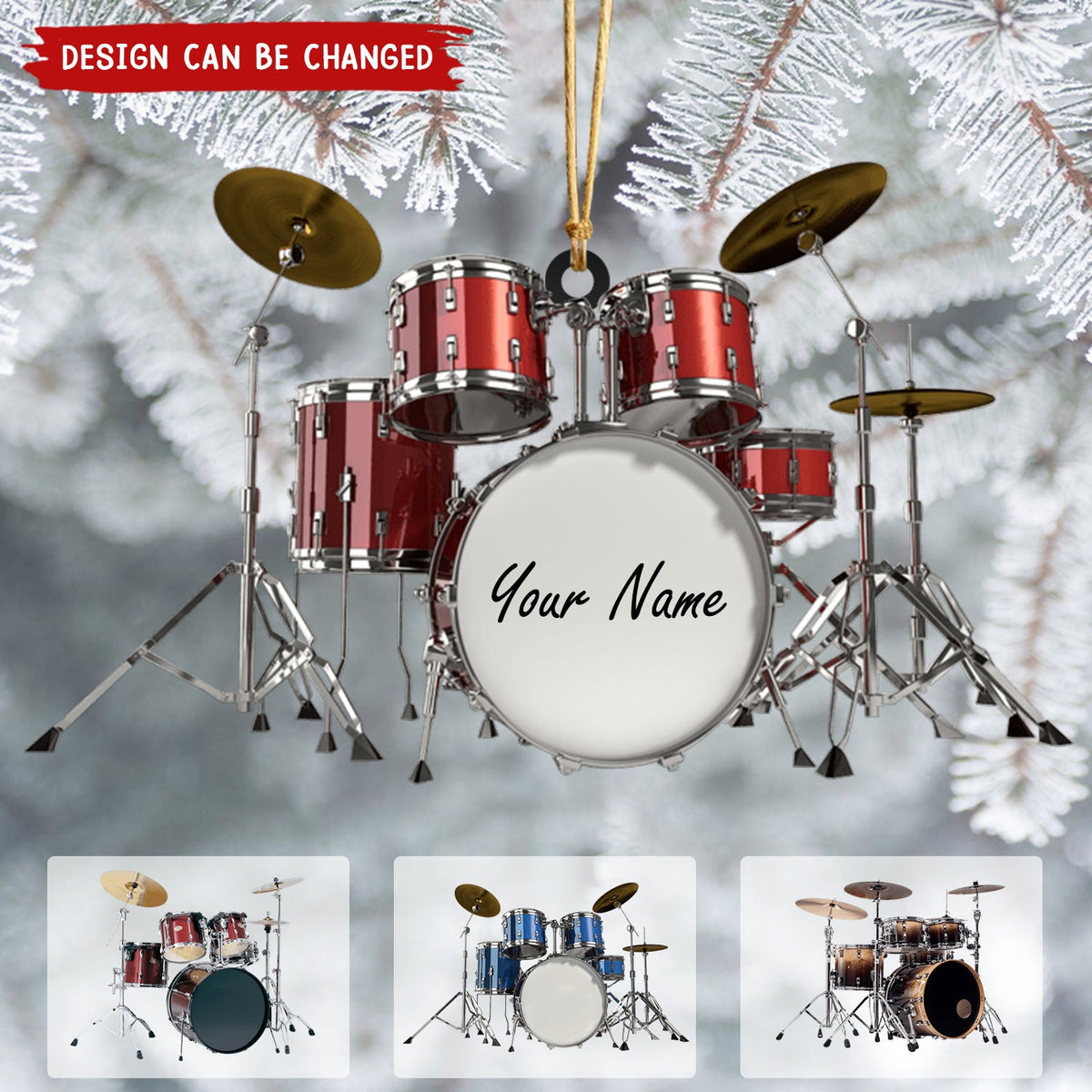Drums Styles Colorful Drums Personalized Christmas Ornament - Gift For Drummer