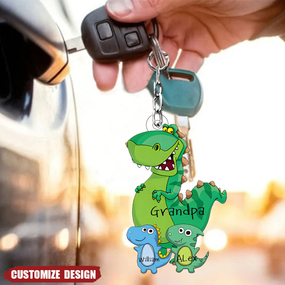 Grandma/Mom/Grandpa/Dad And Kids Personalized Keychain