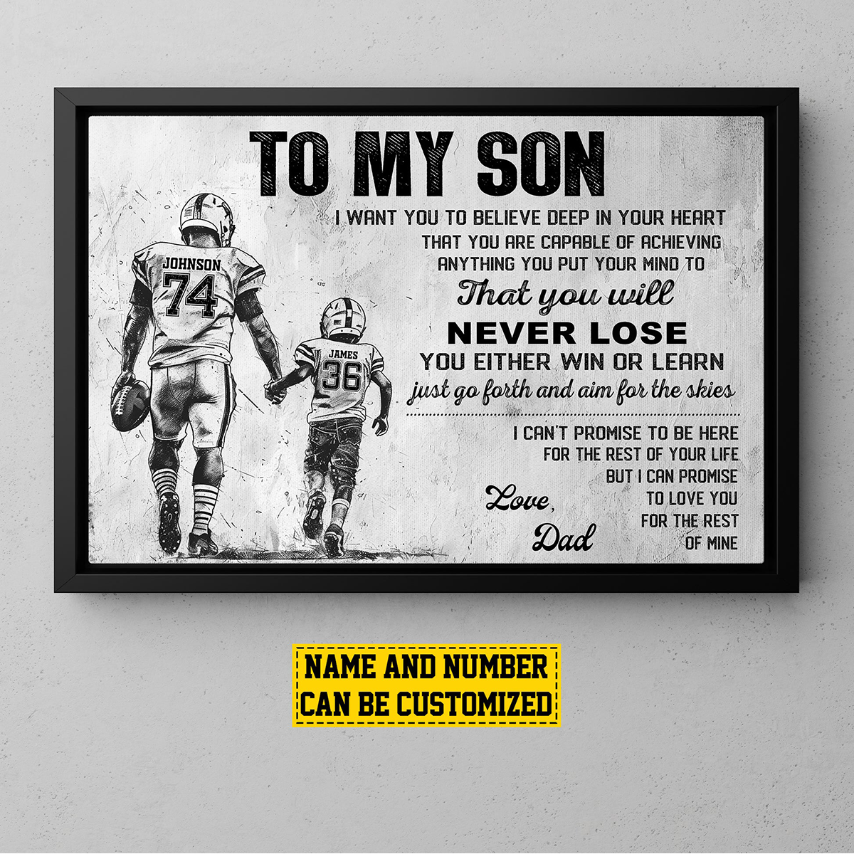 To My Son Love You For The Rest Of Mine-Personalized Poster-Gift For Football Lovers, Gift For Son From Dad