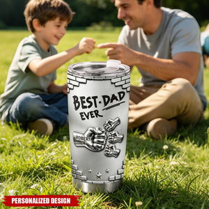 Personalized Multi Kid Name Fist Bump Design Tumbler - Stainless Steel Travel Tumbler