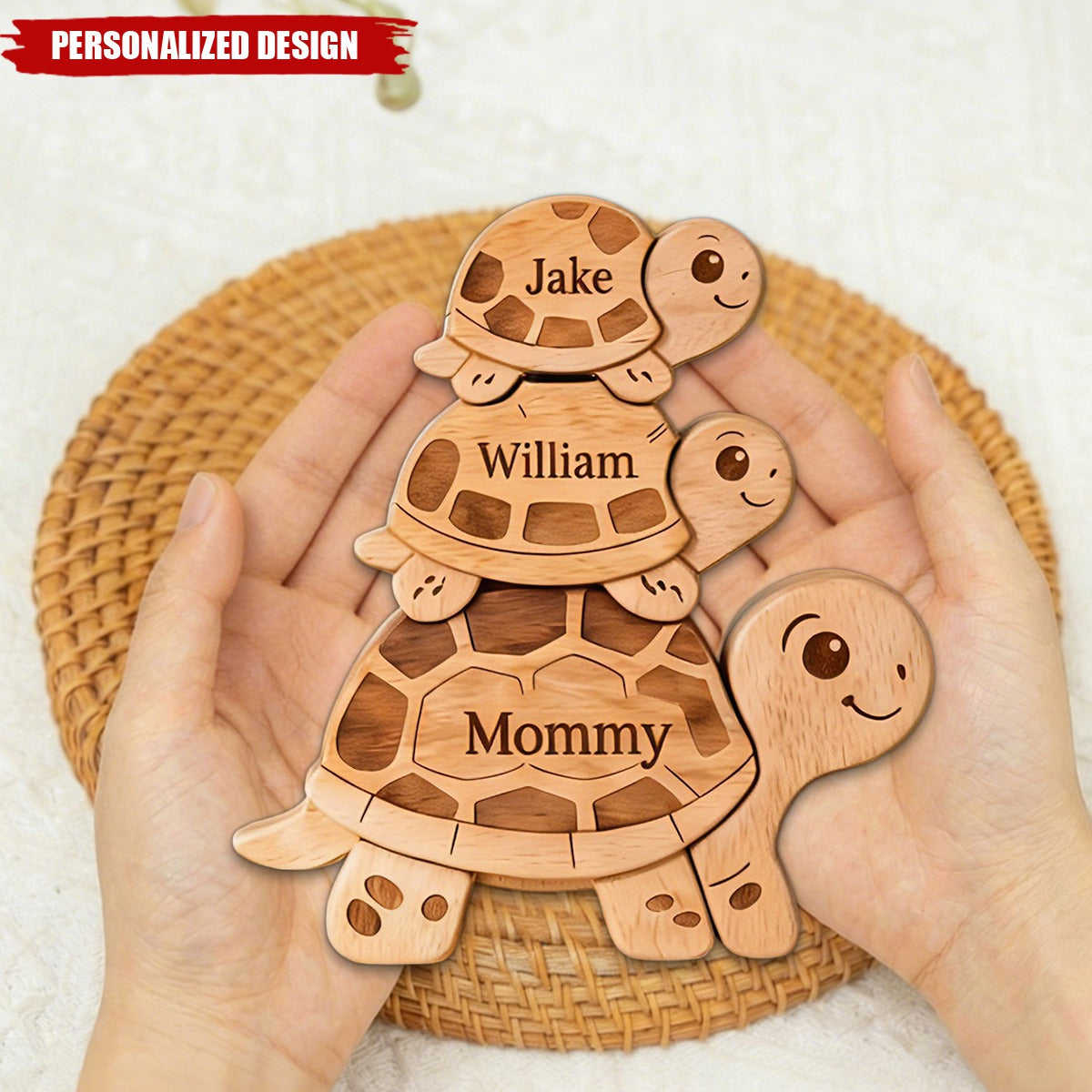 Personalized Family Turtle Puzzle – Perfect Gift for Mom & Family