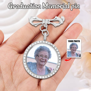 Walking With You Today And Always - Custom Graduation Memorial Photo Pin