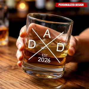 Personalized Established Year Dad Whiskey Glass - First Father’s Day Gift for New Dad