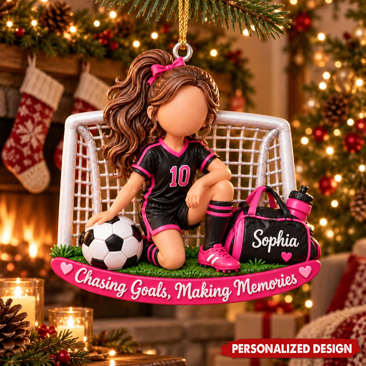 Chasing Goals Making Memories - Custom Soccer Acrylic Hanging Ornament, Gift for Soccer Athlete