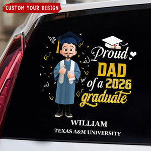Proud Dad Of A Graduate - Personalized Sticker 2026
