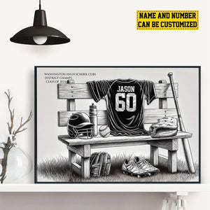 Personalized Class Baseball Team Poster-Poster Gift For Baseball Team Members