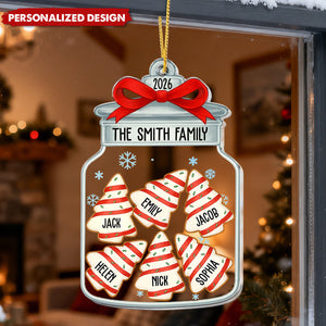 Personalized Family Name Christmas Cookie Jar Acrylic Ornament