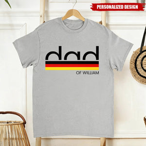 Custom Kid Name Dad Flag T-Shirt- Patriotic Father's Day Gift