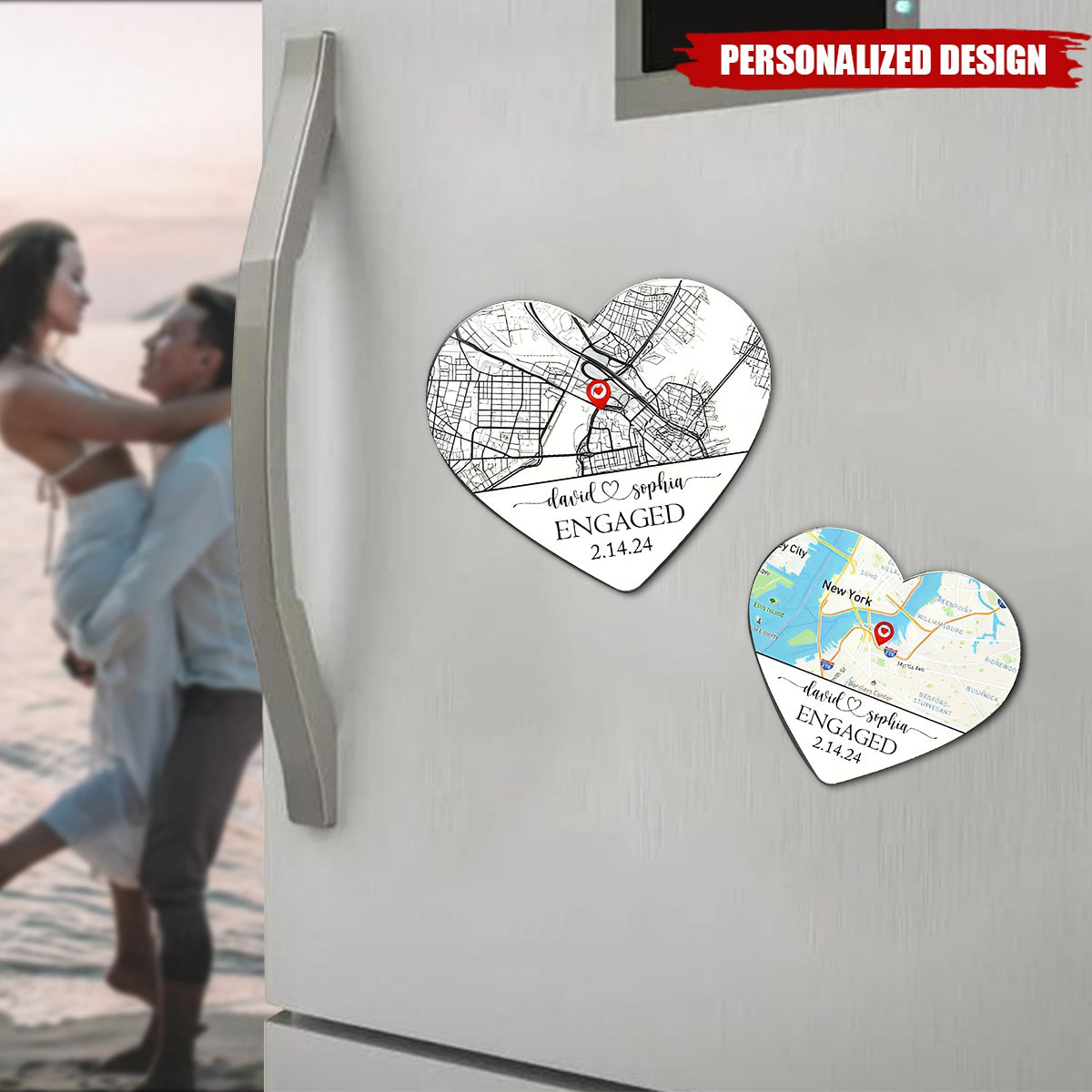 Where It All Began Map-Personalized Acrylic Magnet-Anniversary Valentine's Day Gift