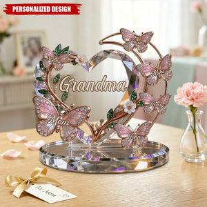 Personalized Butterfly Heart Plaque - Gift For Grandma, Mom