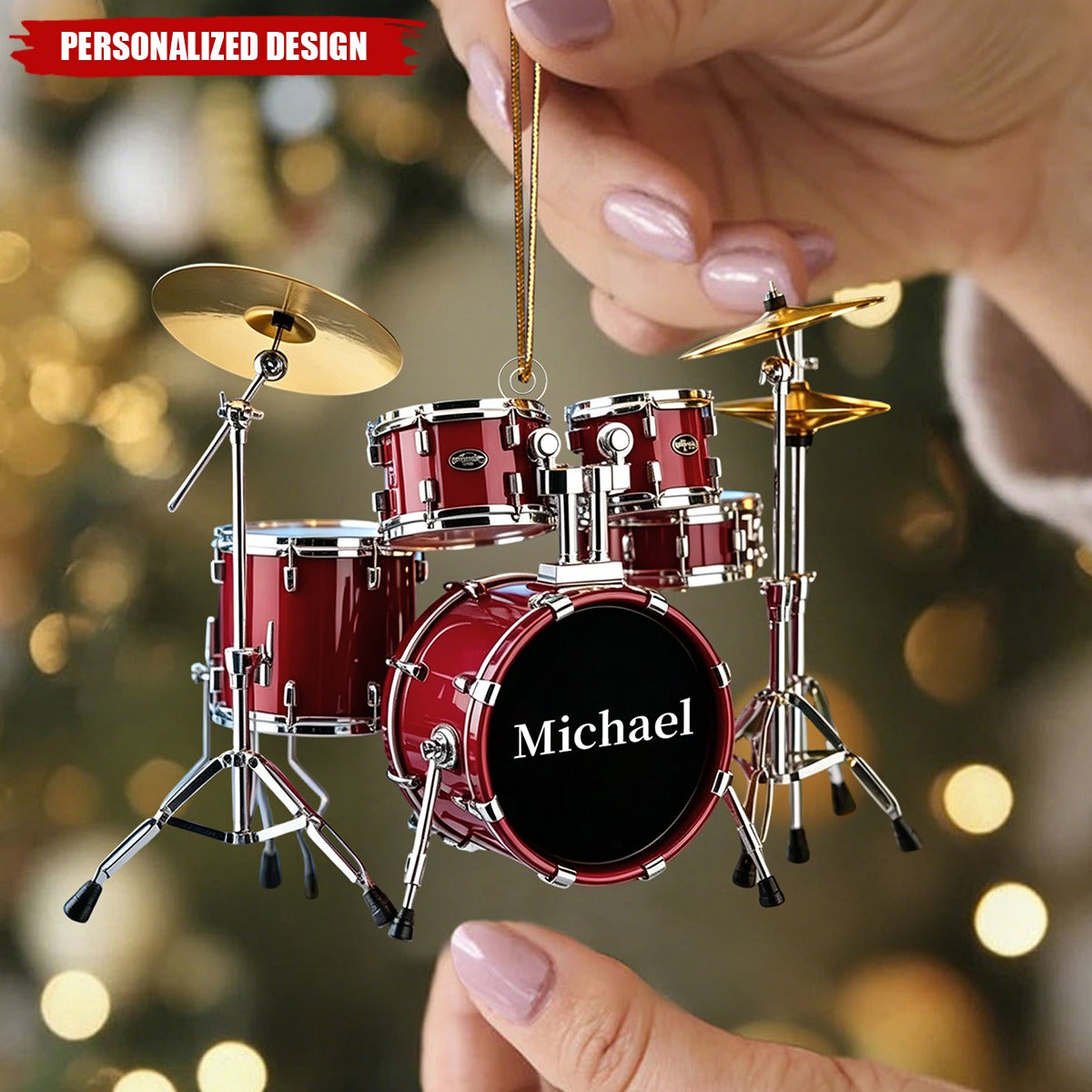 Personalized Acrylic Drum Ornament Gift For Drummers Musicians