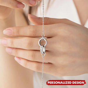 Personalized Double Circle Bracelet — Custom Name Valentine’s Day Gift