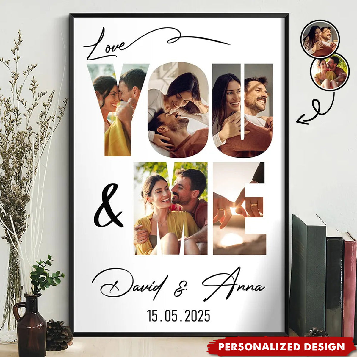 Personalized "You & Me" Photo Poster —  Perfect Anniversary Gift