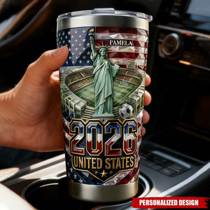 Personalized 2026 USA World Cup Tumbler - Custom Name Gifts For Sport Lovers