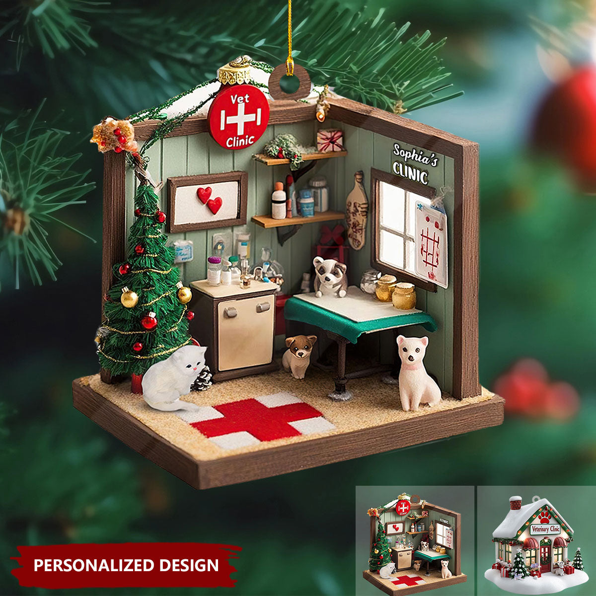 Personalized Veterinarian Clinic Christmas Ornament-Gifts For Veterinarian-2024 New Release
