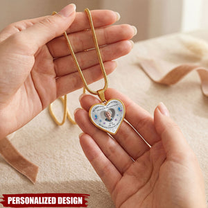 My Mind Still Talks To You - Personalized Photo Heart Memorial Necklace