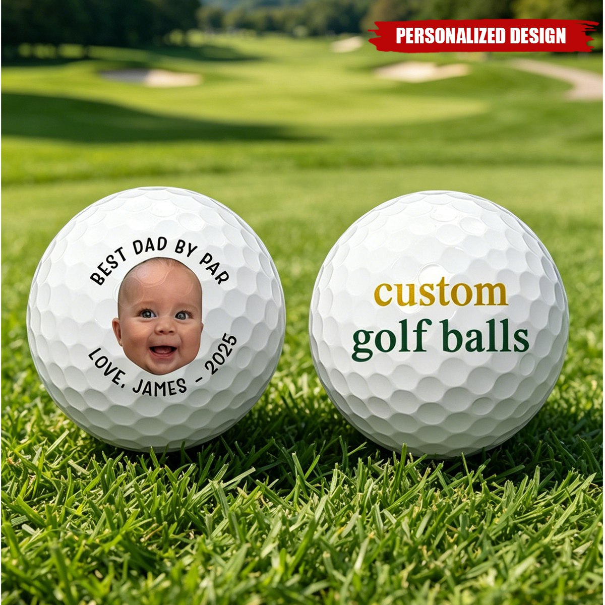 Personalized Photo Golf Balls, Custom Face Cartoon Golf Balls - Gift for father