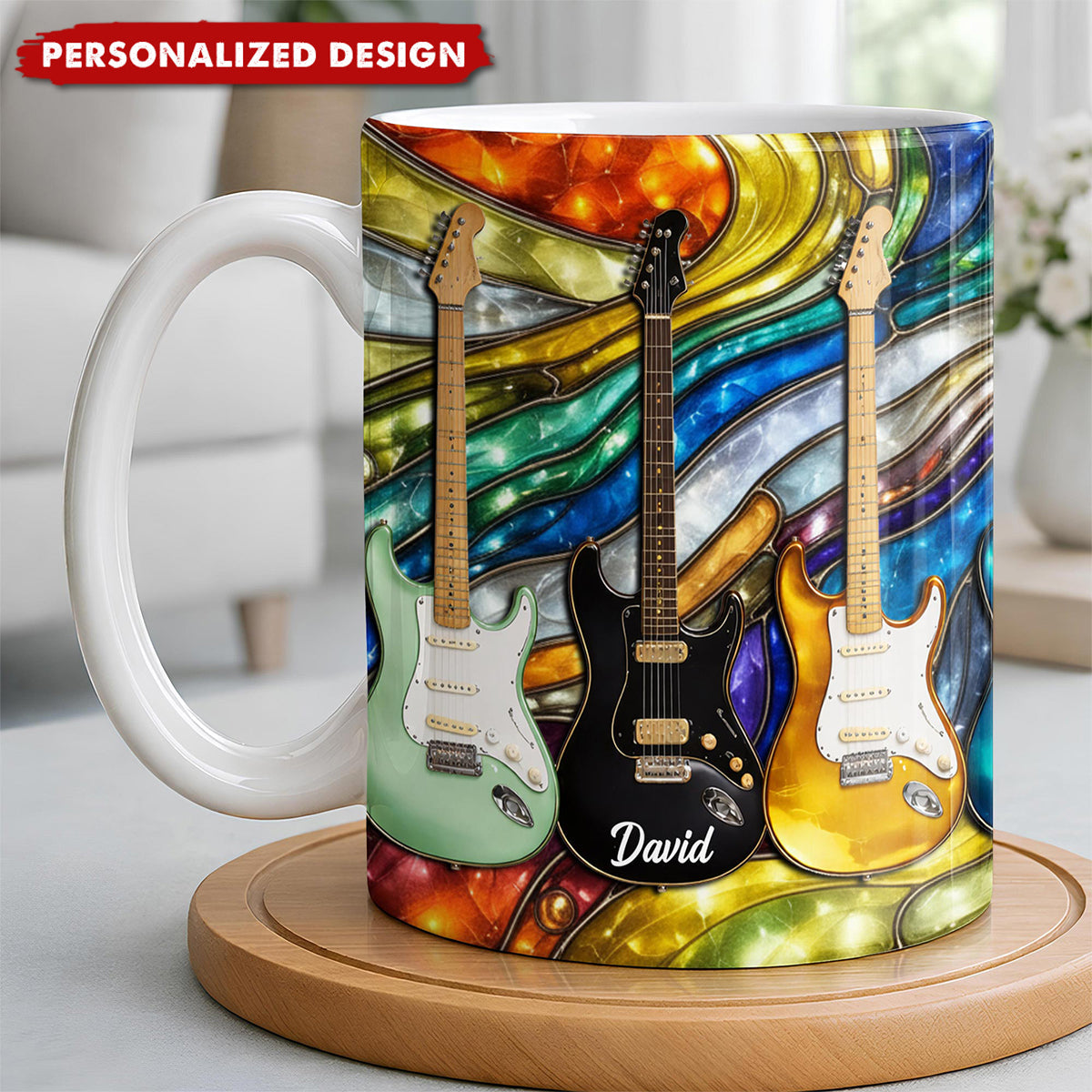 Personalized  Electric Guitar Coffee Mug - Gift For Music Lovers
