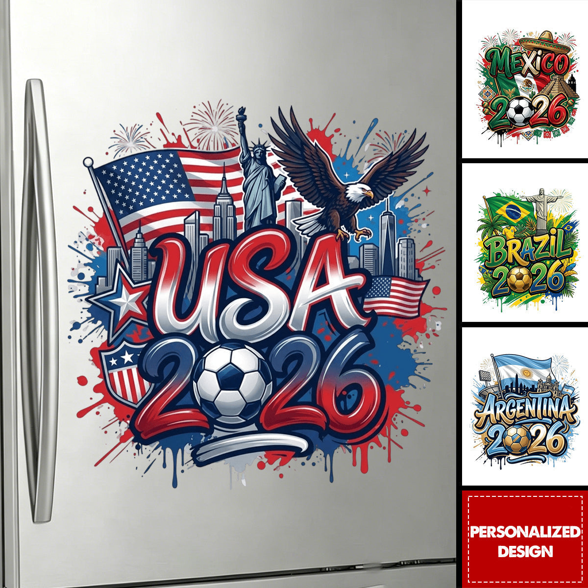 Personalized 2026 World Cup Country sticker - Custom Name