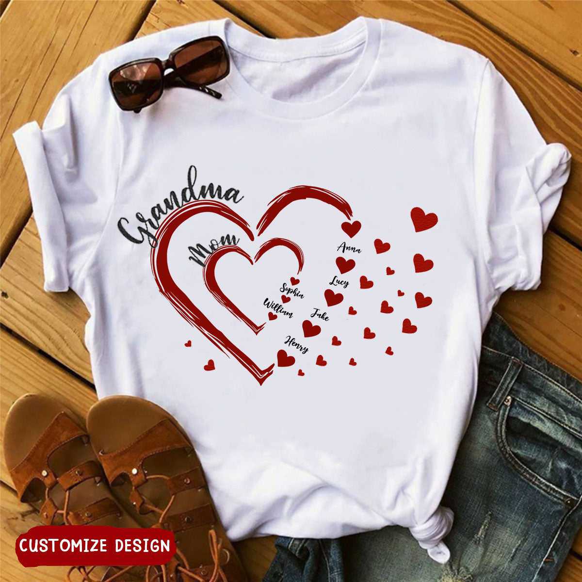 Mom's Grandma's Sweethearts Personalized Shirt - Gift For Mother, Grandmother