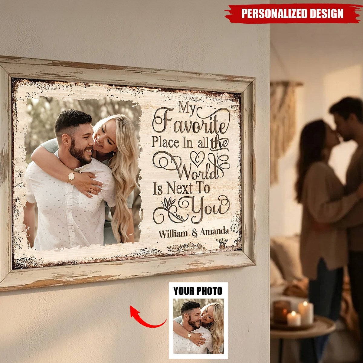 Next To You Is One Of My Favorite Places To Be - Personalized Photo Couple Poster