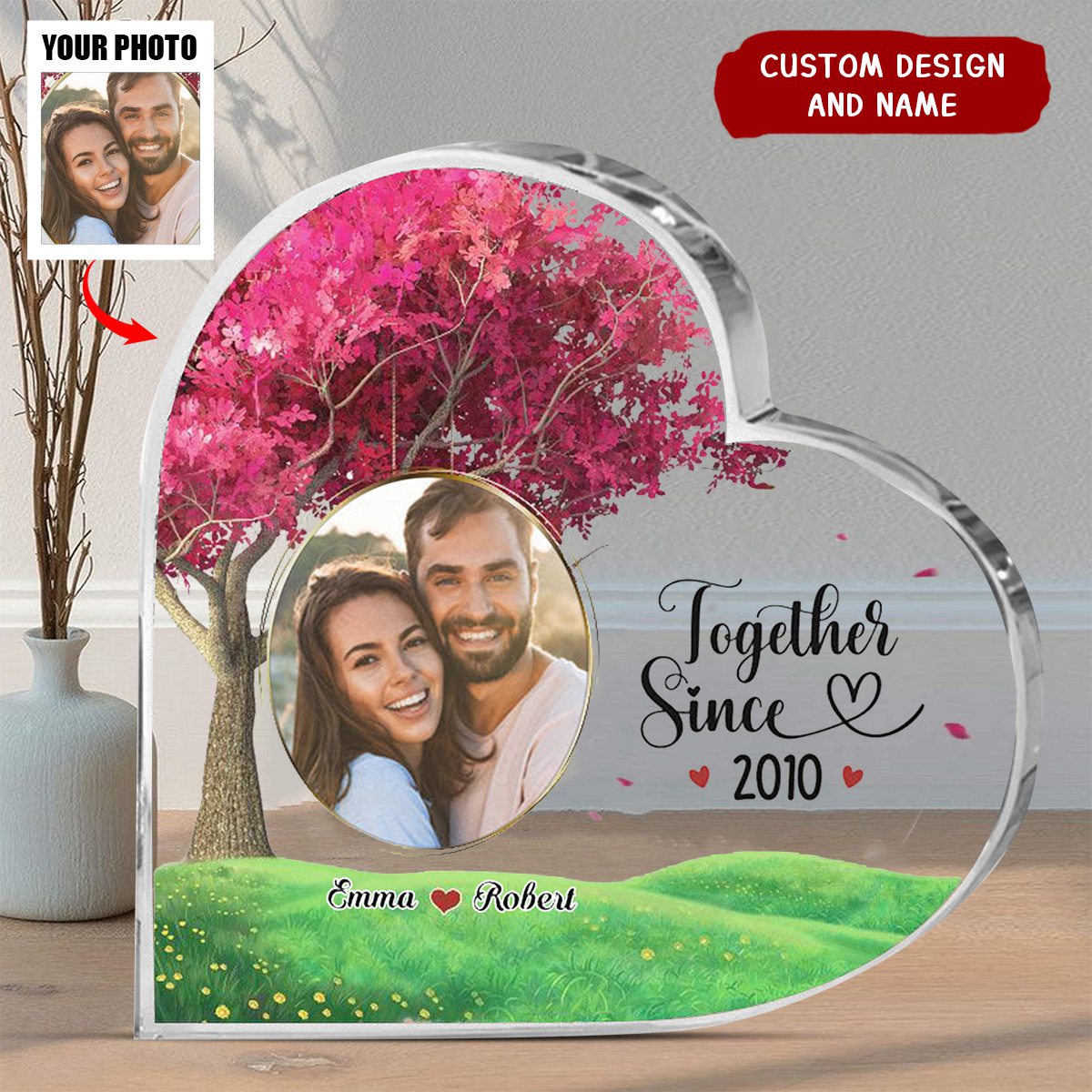 Personalized Custom Heart Shaped Acrylic Plaque,Gift For Husband,Wife