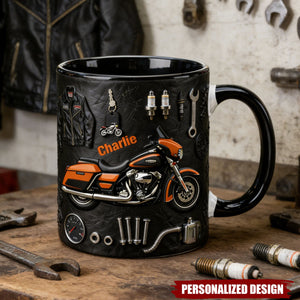 Personalized Motorcycle Mug – Custom Name Motorcycle Lover Gift