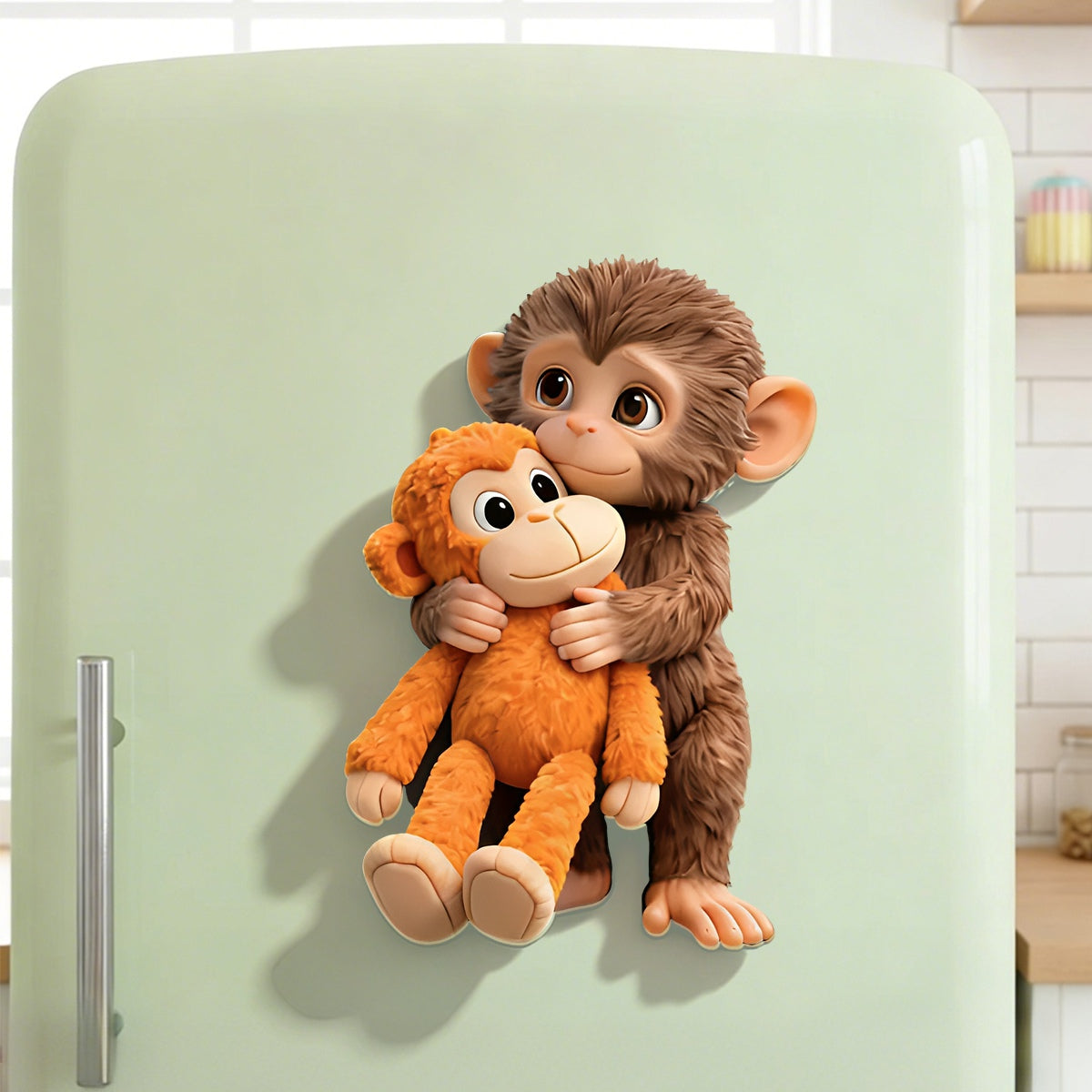 Cute Hugging Monkey Acrylic Fridge Magnet