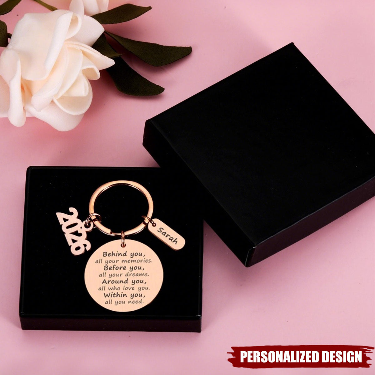 Personalized 2026 Graduation Keychain - Custom Name Inspirational Gift
