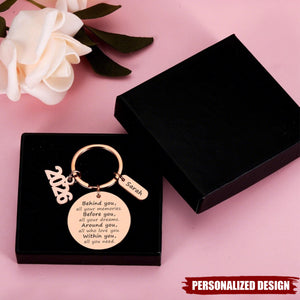 Personalized 2026 Graduation Keychain - Custom Name Inspirational Gift