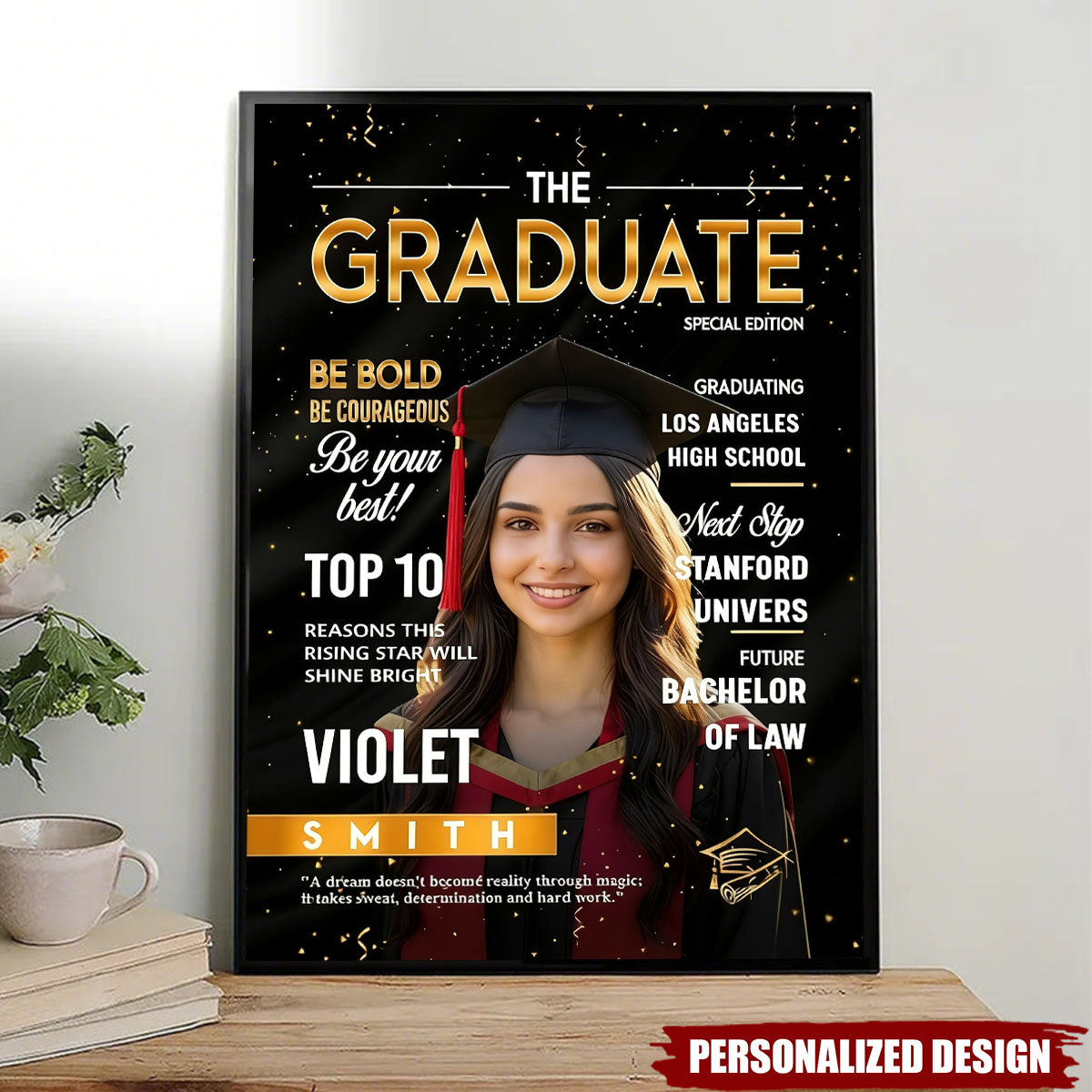 Personalized Graduation Magazine Poster - Unique Gift For Graduates