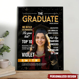 Personalized Graduation Magazine Poster - Unique Gift For Graduates