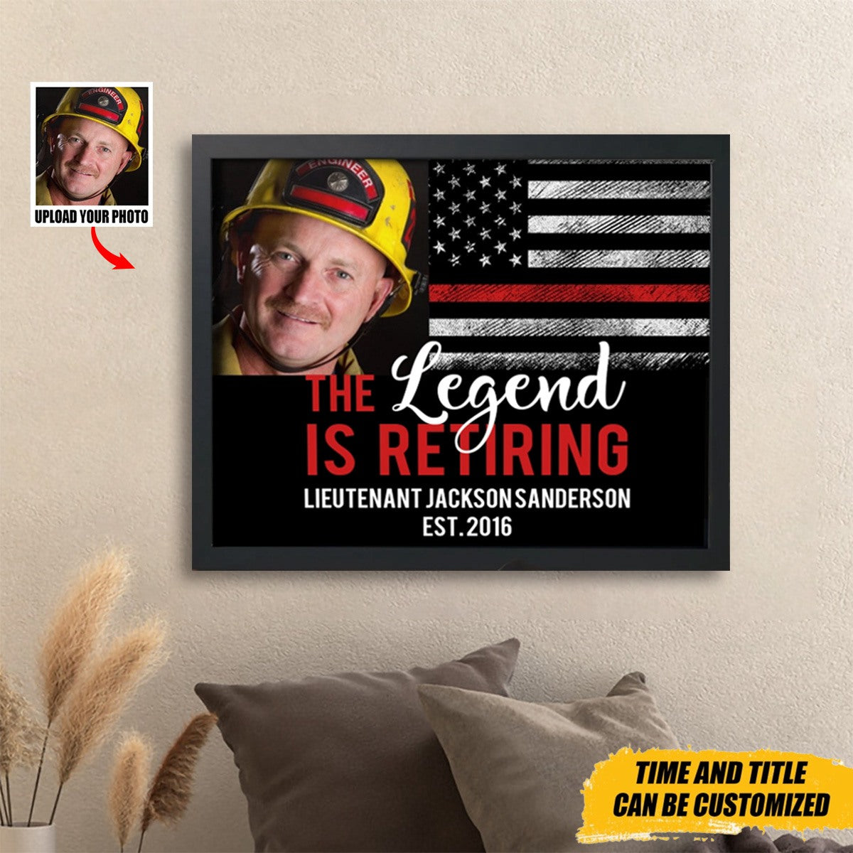 Personalized Upload Your Photo US Firefighter The Legend Is Retiring Poster