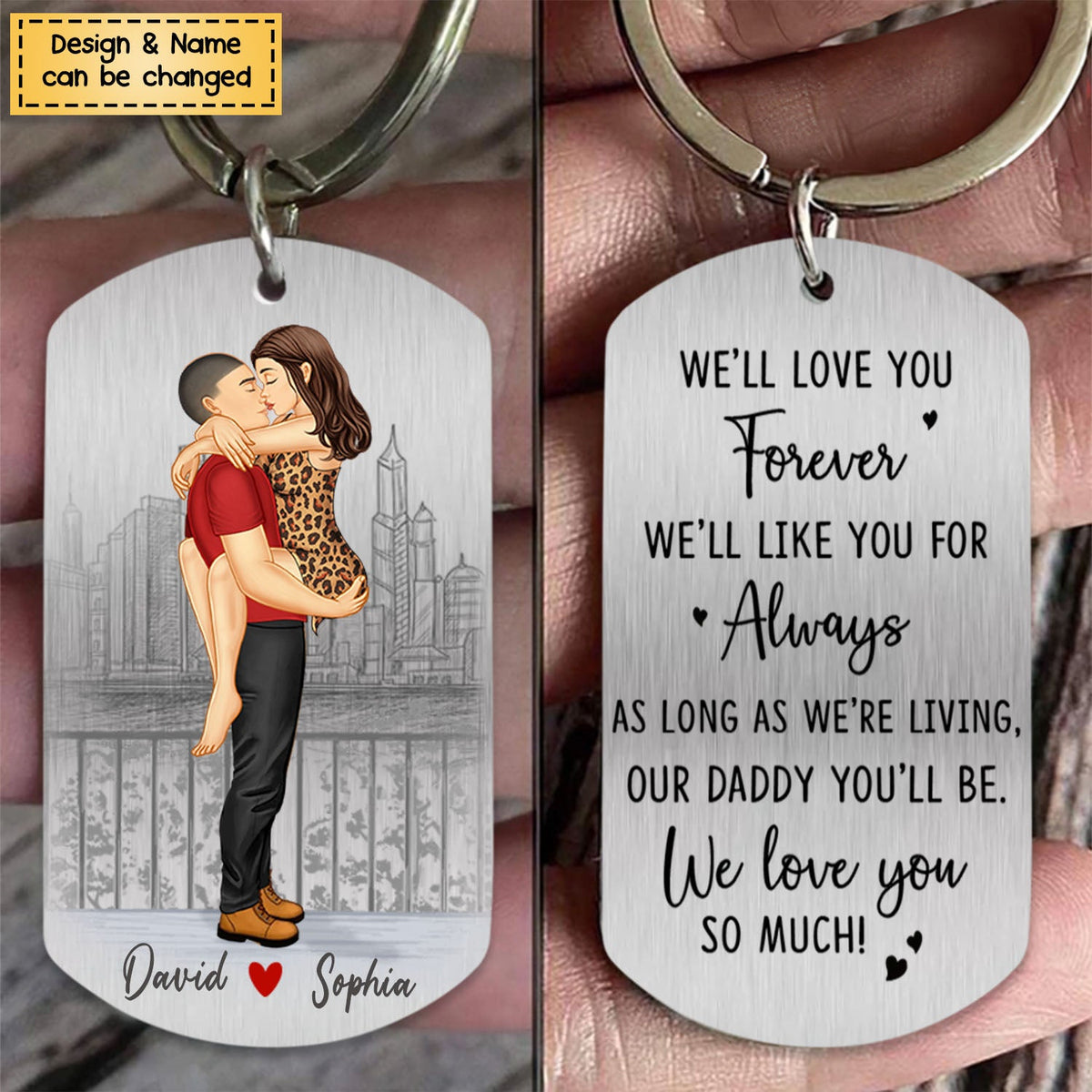 My Love, I Choose You-Personalized Stainless Steel Keychain - Gifts For Couple