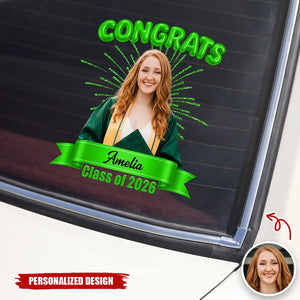 Personalized 2026 Graduation Photo Car Decal - Custom Photo & Name Sticker
